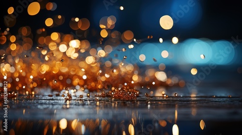 Christmas and New Year abstract background, blurred holiday lights create a festive ambiance with a subtle depth of field effect. AI generated  © Falk