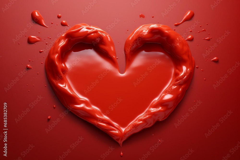 Tangy Heart tasty ketchup. Sauce tomato. Generate AI