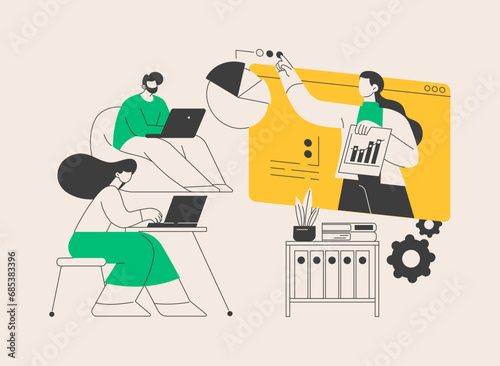 Online workshop abstract concept vector illustration.