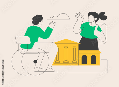 Socialization of pupils abstract concept vector illustration.