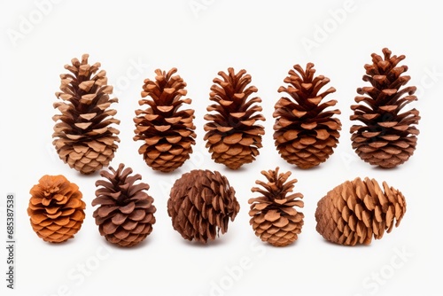 A Group of Pine Cones Sitting Together
