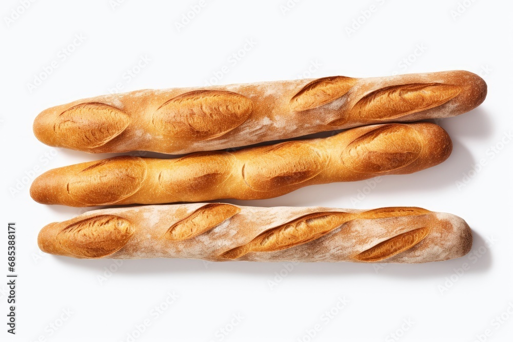 Two Freshly Baked Loaves of Bread on a Clean White Surface Two Freshly Baked Loaves of Bread on a Clean White Surface