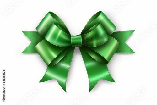 A Simple, Elegant Green Bow on a Clean, White Background