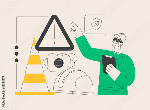 Workplace safety abstract concept vector illustration.