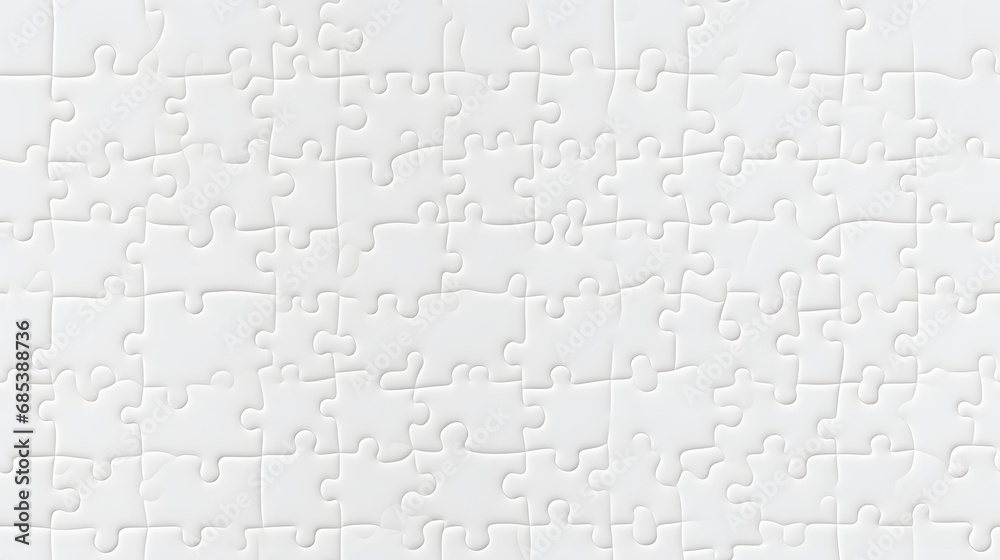 Seamless textured white jigsaw puzzle surface with interlocked pieces Seamless textured white jigsaw puzzle surface with interlocked pieces