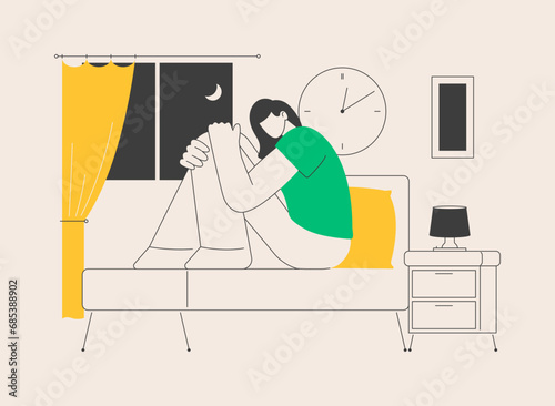 Sleep behavior disorder abstract concept vector illustration.