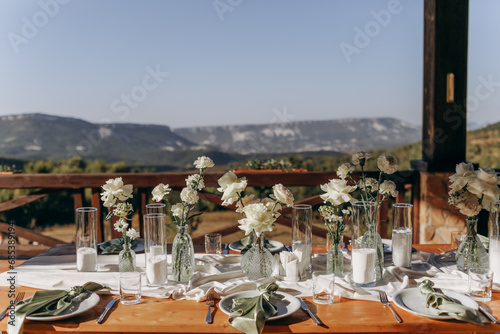 Boho wedding table for a newlywed banquet.