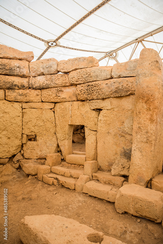 Ħaġar Qim is a megalithic temple complex found on the Mediterranean island of Malta, dating from the Ġgantija phase (3600-3200 BC) The Megalithic Temples of Malta are among the most ancient religious