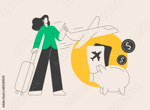 Low cost flights abstract concept vector illustration.