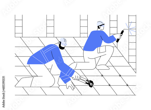 Rebar reinforcement abstract concept vector illustration.