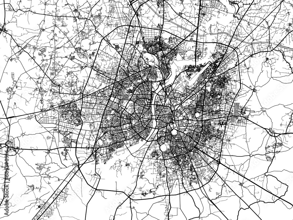 Vector road map of the city of Ahmedabad in the Republic of India with