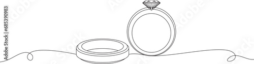 wedding rings line art style. EPS 10