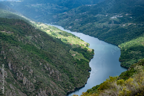 view of the canyon of the river Sil from a viewpoint in Parada do Sil. Ribeira Sacra. Galicia, Spain © VicVaz
