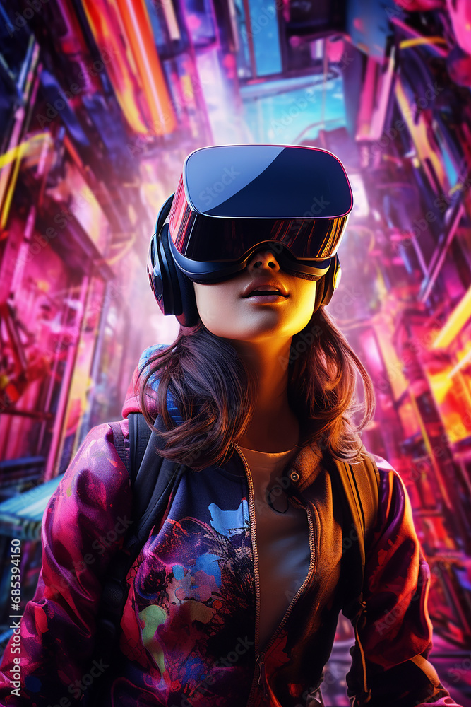 Digital Exploration: Girl in Virtual Reality Digital Exploration: Girl in Virtual Reality