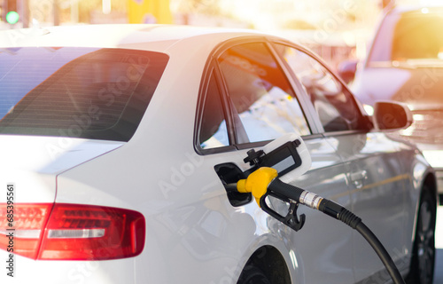 Photography Refuel cars at the fuel pump