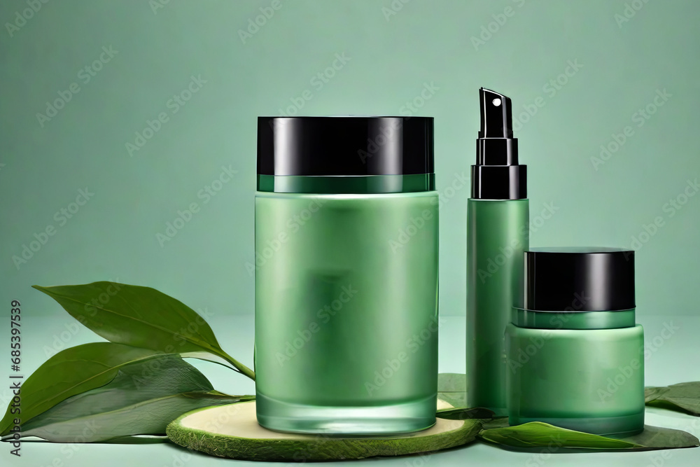Sustainable skincare concept with eco friendly cosmetic design for  consumers Green beauty 