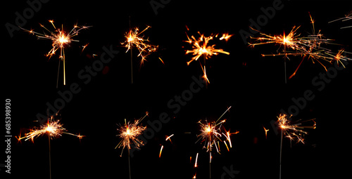 Many Christmas sparklers on...