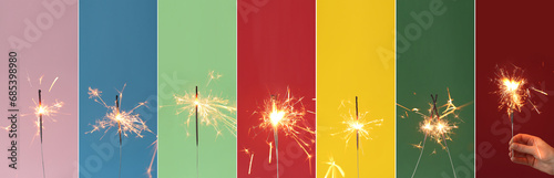 Set of many Christmas spark...