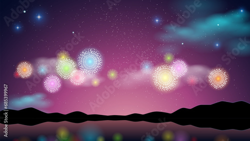 打ち上げ花火のベクター背景素材