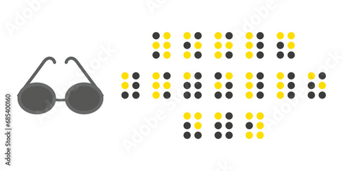 World Braille Day January 4th template. Means of communication for blind and visually impaired people. Relief dot font for writing and reading for the blind. Vector illustration.