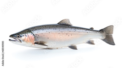 Atlantic salmon white background, seafood, fresh fish