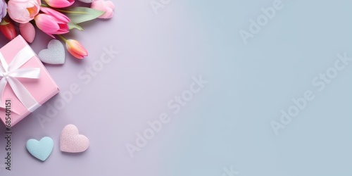 Beautiful flowers and gift boxes on light background © megavectors