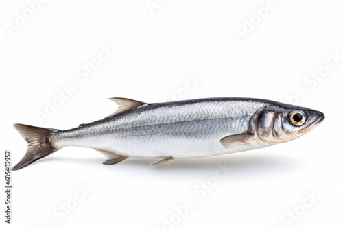 Herring fish isolated on white background.generative ai 