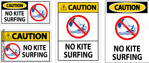 Water Safety Sign Danger, No Kite Surfing