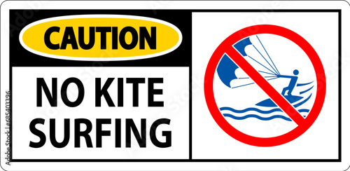 Water Safety Sign Danger, No Kite Surfing