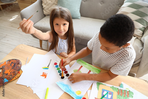 Cute little children drawin...