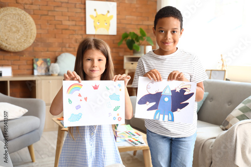 Cute little children with d...