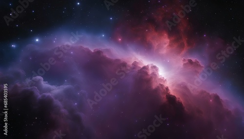 A wide-angle shot of a massive nebula glowing brightly in deep space