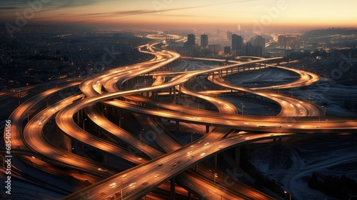 Highway leads to city.,Expressway top view,busy highway traffic night time. 