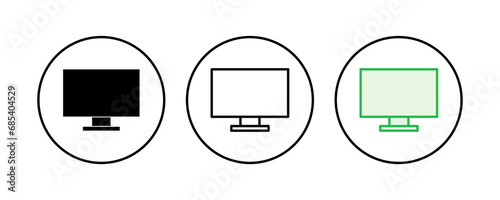 Tv icon set. television icon vector