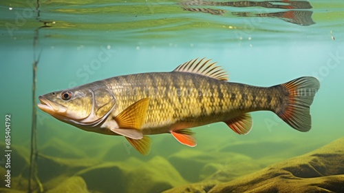 Pike perch river fish on white background 