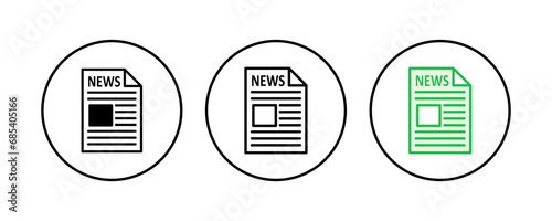 Newspaper icon set. news paper vector sign