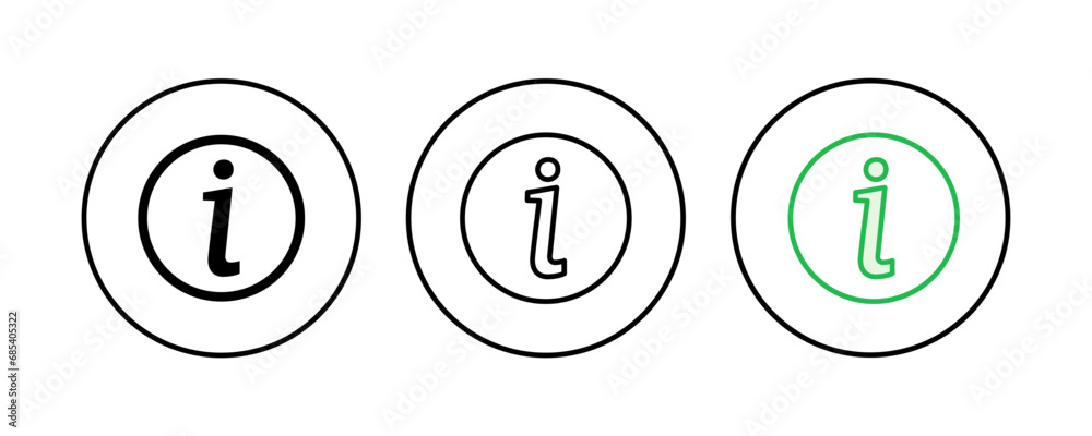 Info sign icon set. about us icon vector. Faq icon Info sign icon set. about us icon vector. Faq icon