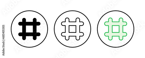 Hashtag icon set. hashtag symbol