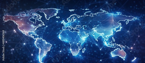 global network connection and global business outline concept.