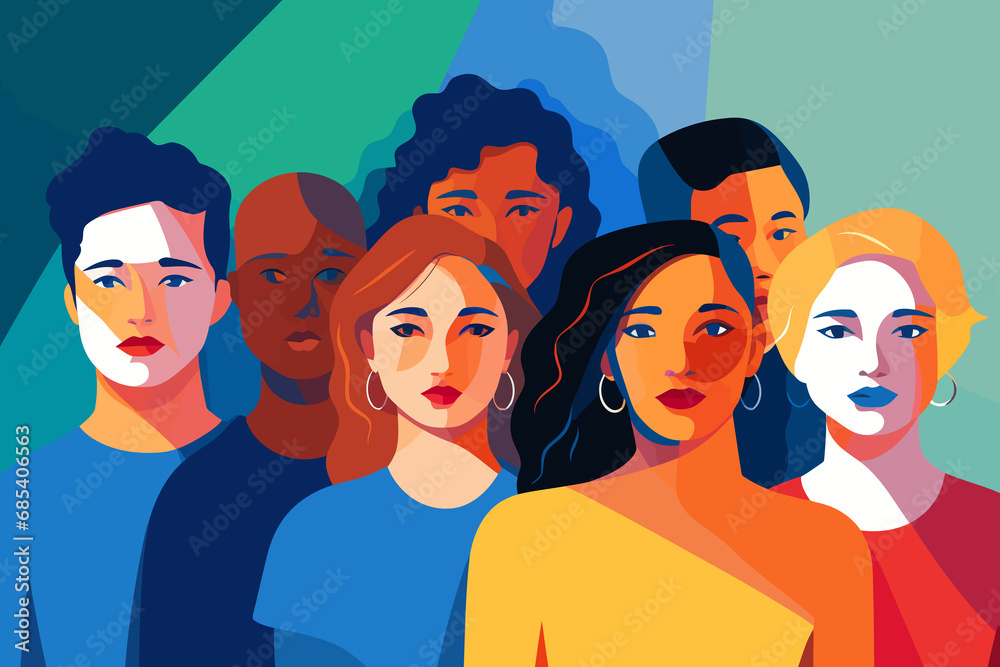 inclusive group of sad people isolated vector style with transparent background illustration inclusive group of sad people isolated vector style with transparent background illustration