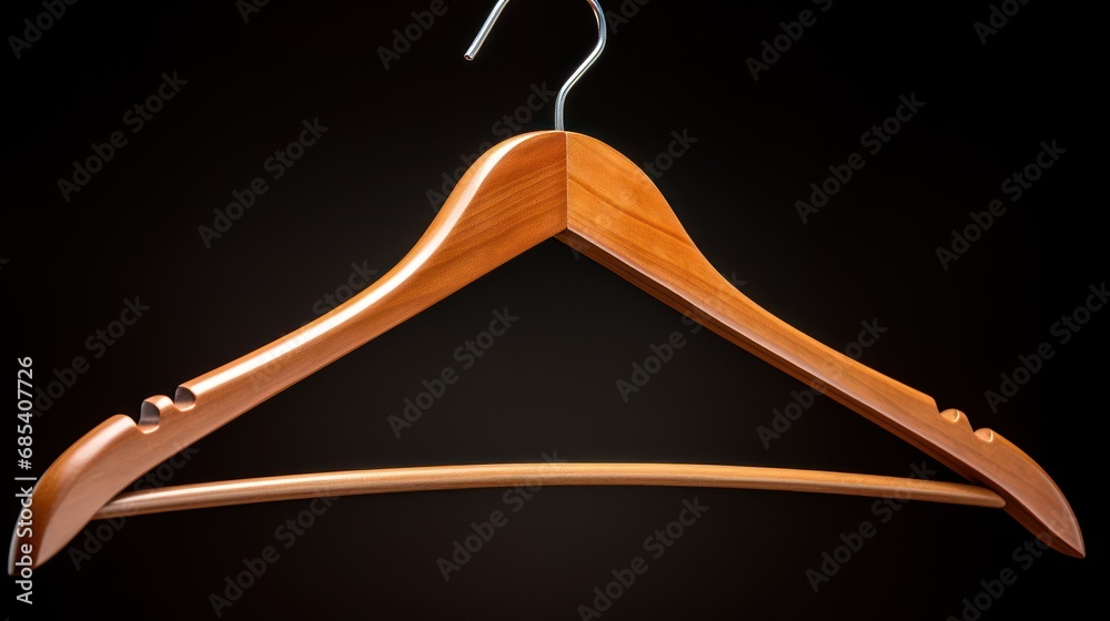 Wooden hangers toned on white background ,Details in the wardrobe Wooden hangers toned on white background ,Details in the wardrobe