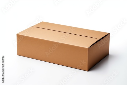 Brown cardboard box isolated on white background, Ai Generated