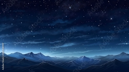 Mesmerizing nocturnal canvas, a starry sky masterpiece unfolds, Generative AI