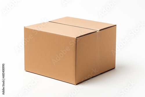 Cardboard box isolated on white background for Mockup, Ai Generated