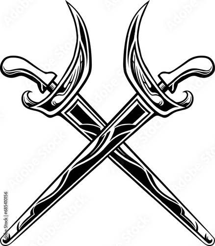 vector illustration of traditional Indonesian weapon kris photo
