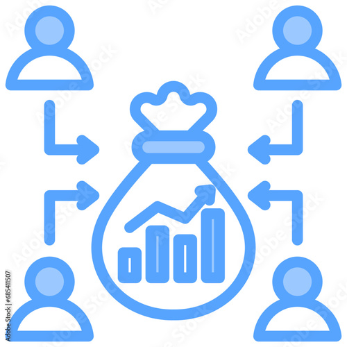 Crowdfunding Blue Icon