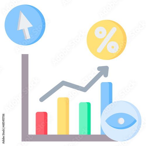 Click Through Rate Flat Icon