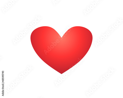 red heart symbol isolated on transparent background