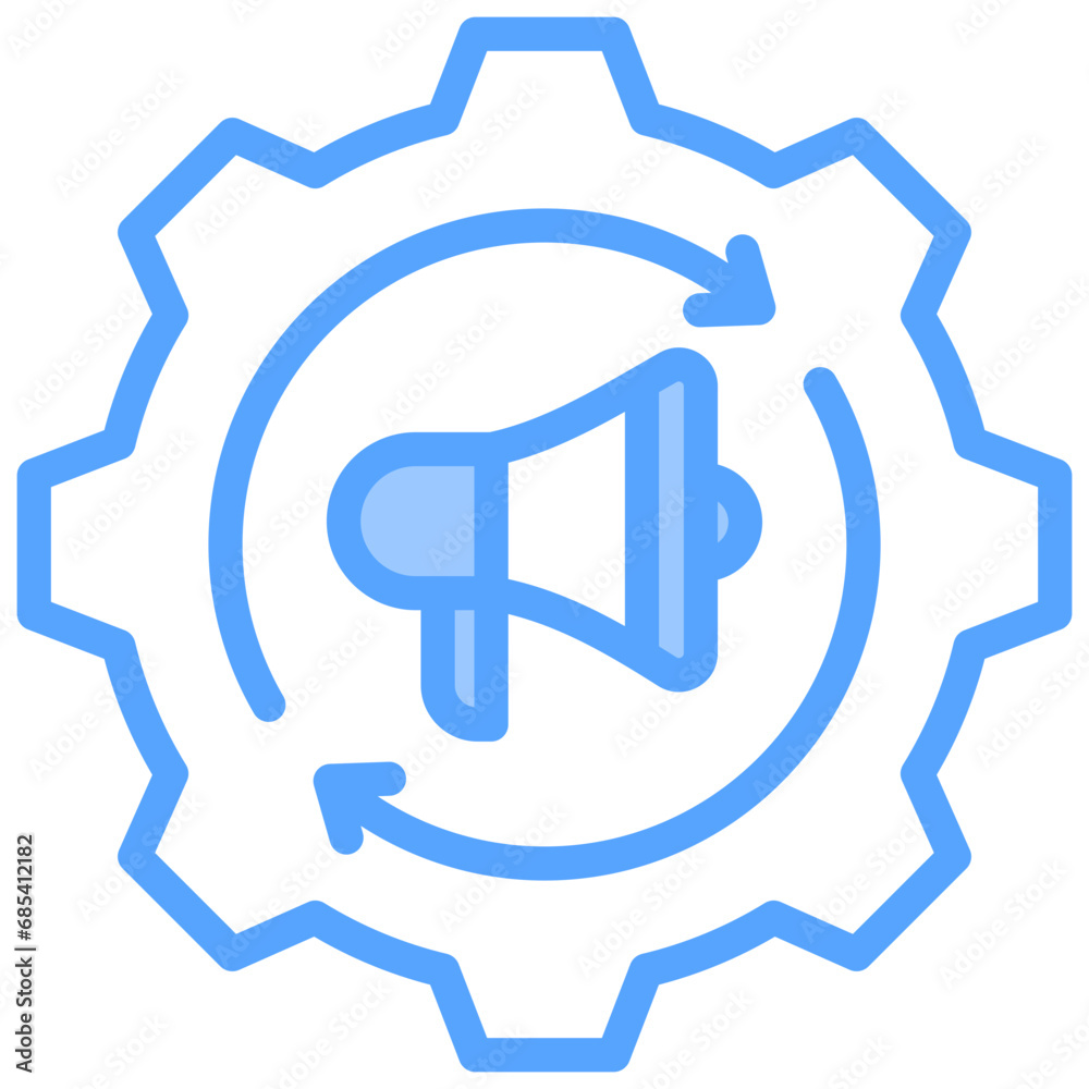 Marketing Automation Blue Icon Marketing Automation Blue Icon
