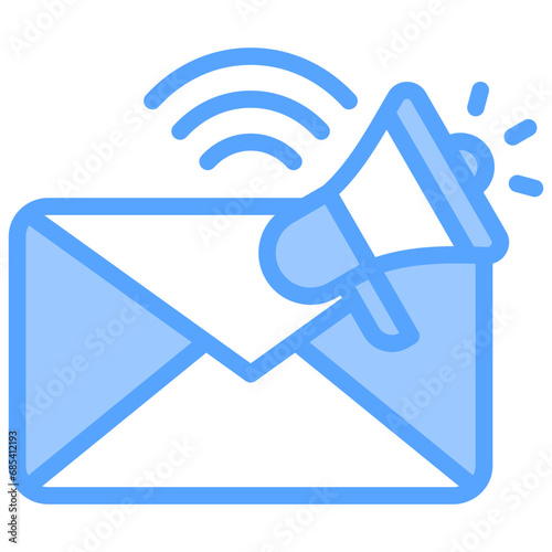 Direct Marketing Blue Icon